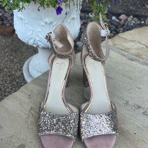 Jessica Simpson Glittery Ankle Strap Heels